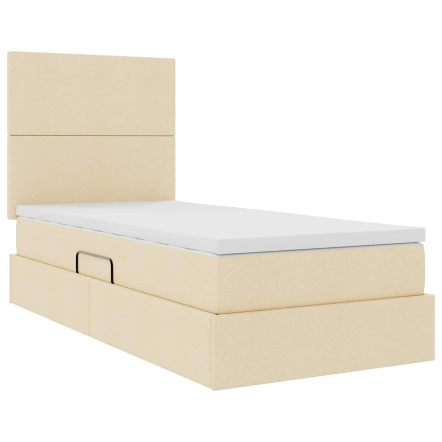 Opslag bed met matras met matras Crème 100 x 200 cm Polyester