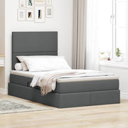 Opslagbed met matras 120x190 cm donkergrijs
