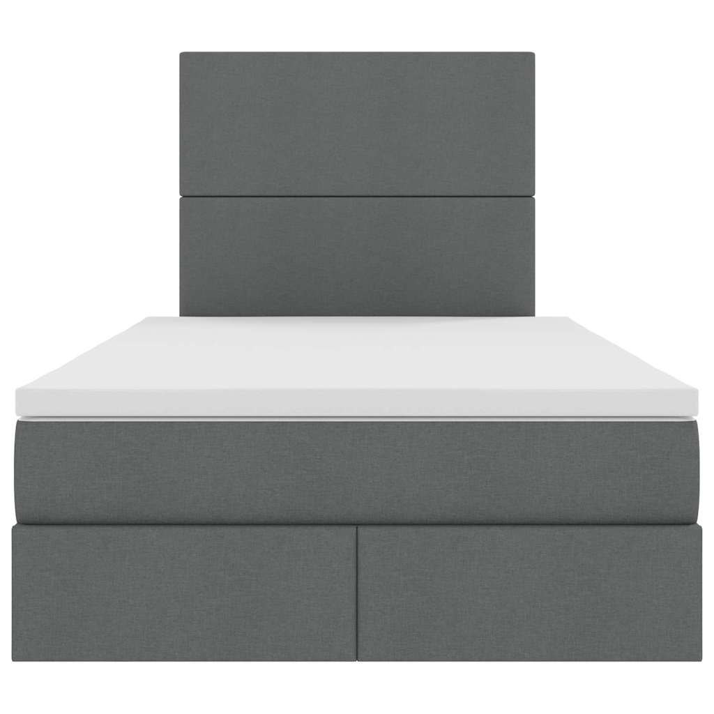 Opslag bed met matras Donkergrijs 120 x 190 cm Nep Leer