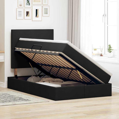 Opslag bed met matras met opslag Zwart 120 x 190 cm Nep Leer
