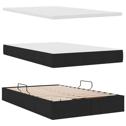 Opslag bed met matras met opslag Zwart 120 x 190 cm Nep Leer