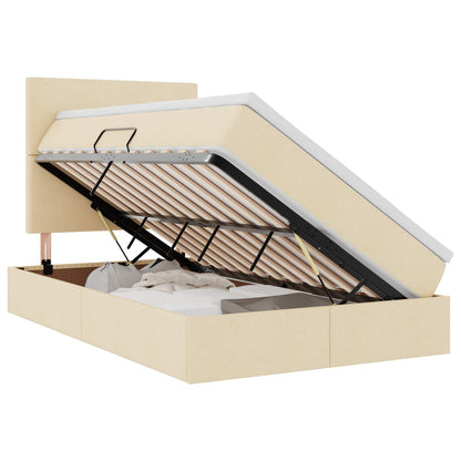 Opslag bed met matras met matras Crème 120 x 190 cm Stof