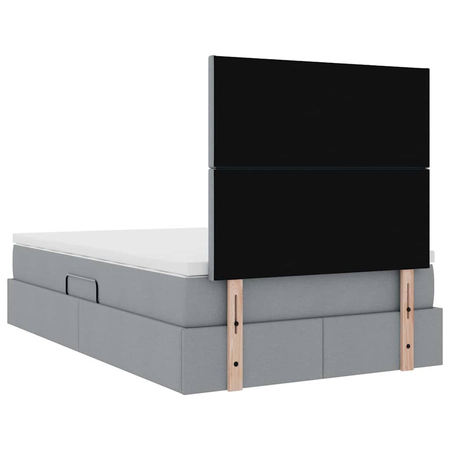 Opslag bed met matras Lichtgrijs 120 x 200 cm Nep Leer