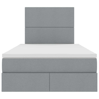 Opslag bed met matras Lichtgrijs 120 x 200 cm Nep Leer