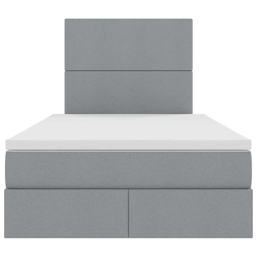 Opslag bed met matras Lichtgrijs 120 x 200 cm Nep Leer