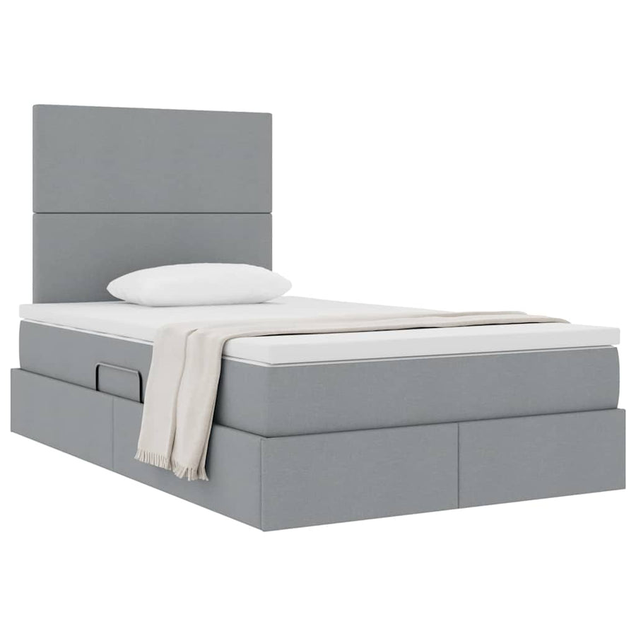 Opslag bed met matras Lichtgrijs 120 x 200 cm Nep Leer