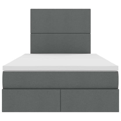 Opslag bed met matras Donkergrijs 120 x 200 cm Nep Leer