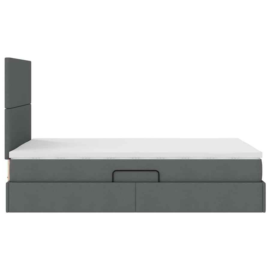 Opslag bed met matras Donkergrijs 120 x 200 cm Nep Leer