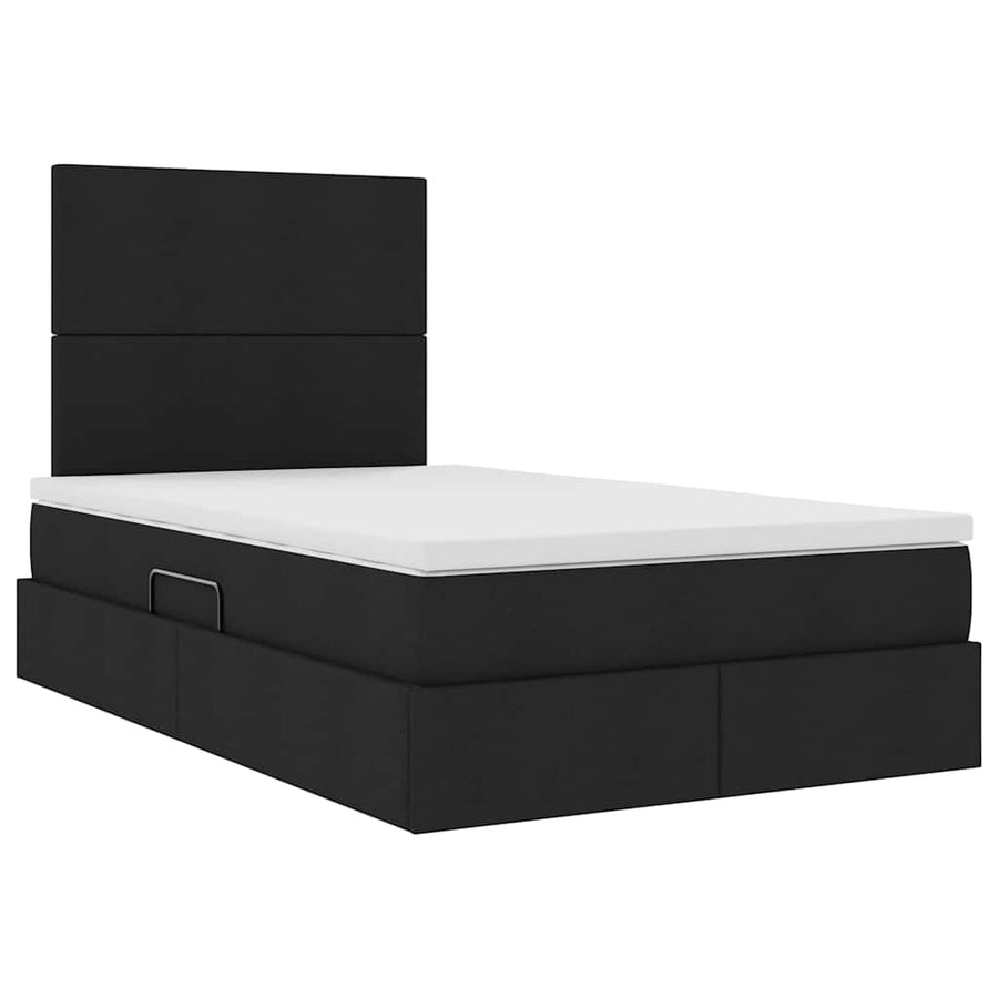 Opslag bed met matras met opslag Zwart 120 x 200 cm Nep Leer