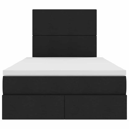 Opslag bed met matras met opslag Zwart 120 x 200 cm Nep Leer