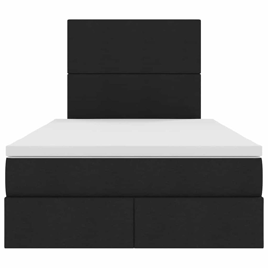Opslag bed met matras met opslag Zwart 120 x 200 cm Nep Leer