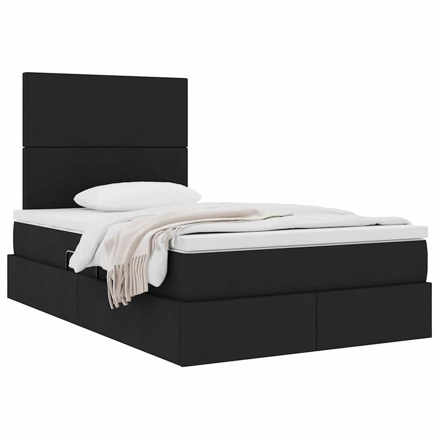Opslag bed met matras met opslag Zwart 120 x 200 cm Nep Leer