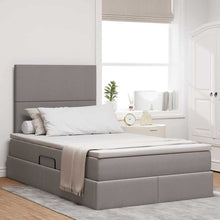 Opslag bed met matras met opslag Taupe 120 x 200 cm Nep Leer
