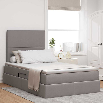 Opslag bed met matras met opslag Taupe 120 x 200 cm Nep Leer