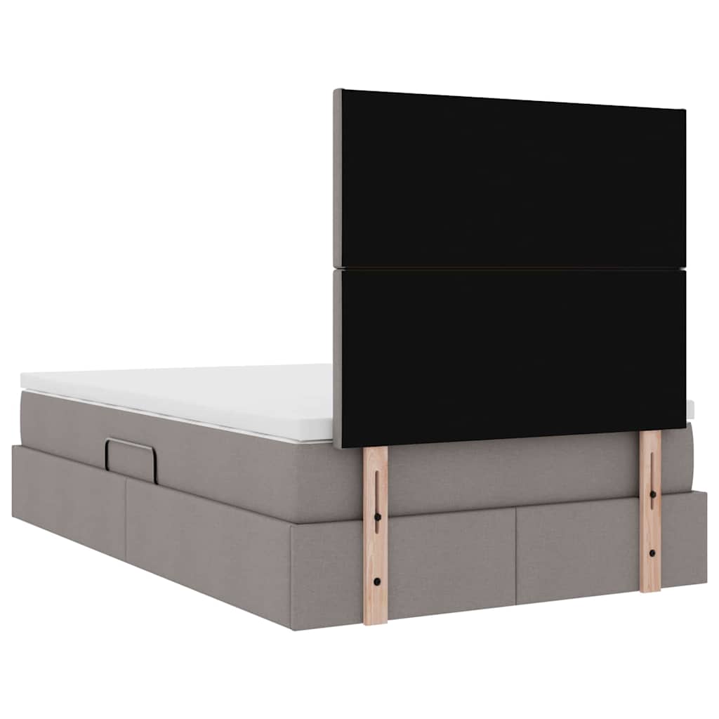Opslag bed met matras met opslag Taupe 120 x 200 cm Nep Leer
