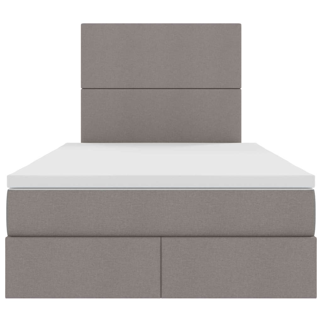 Opslag bed met matras met opslag Taupe 120 x 200 cm Nep Leer
