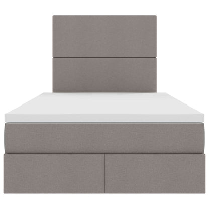 Opslag bed met matras met opslag Taupe 120 x 200 cm Nep Leer