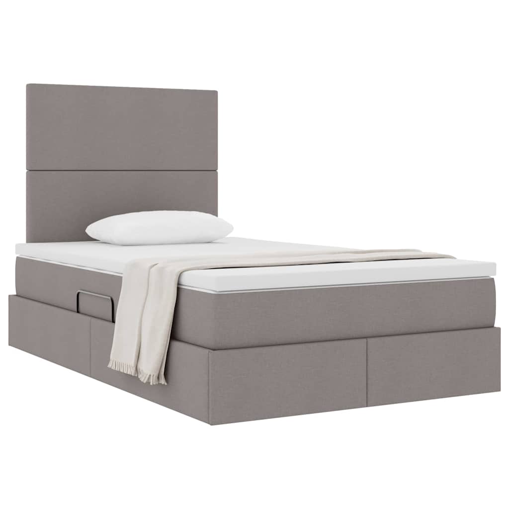 Opslag bed met matras met opslag Taupe 120 x 200 cm Nep Leer