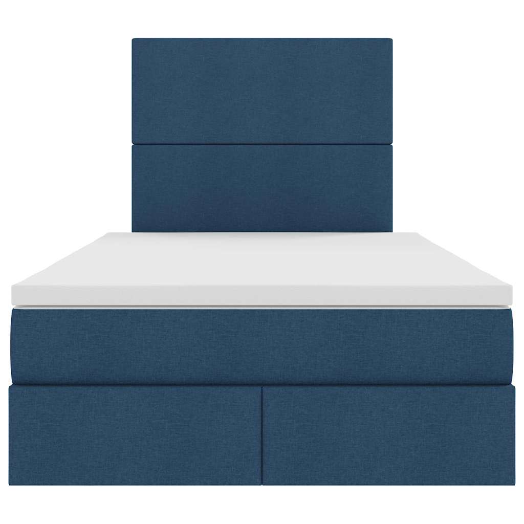 Opslag bed met matras met opslag Blauw 120 x 200 cm Nep Leer