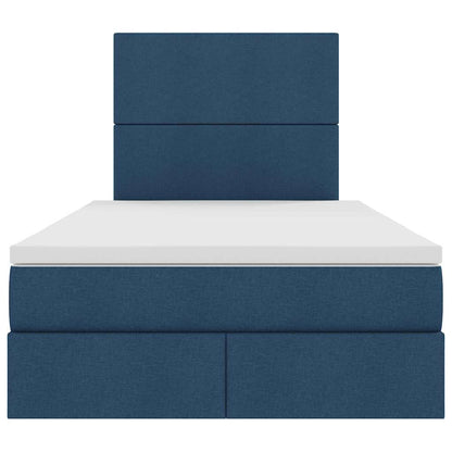 Opslag bed met matras met opslag Blauw 120 x 200 cm Nep Leer