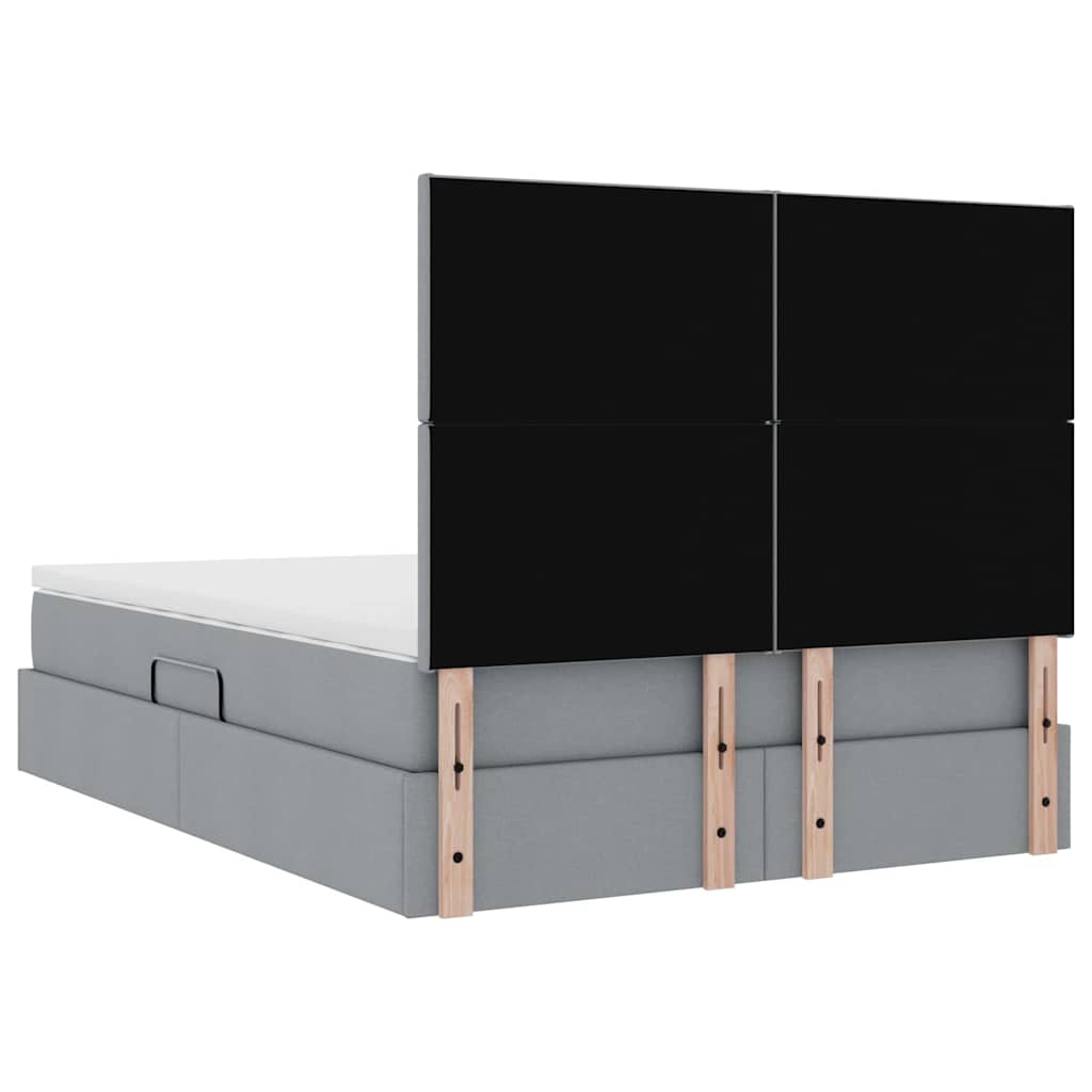 Opslag bed met matras Lichtgrijs 140 x 190 cm Nep Leer
