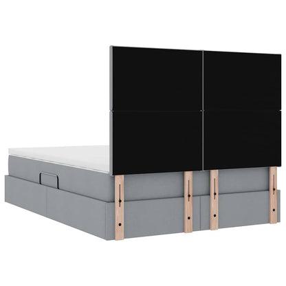 Opslag bed met matras Lichtgrijs 140 x 190 cm Nep Leer