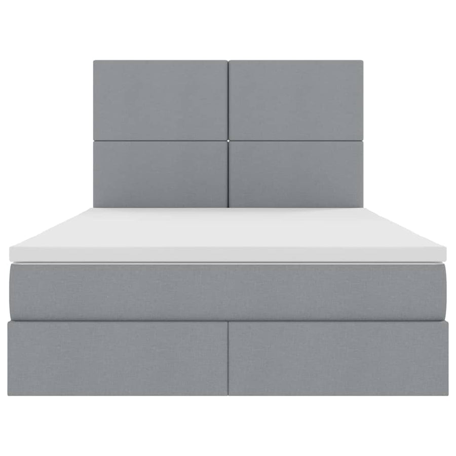 Opslag bed met matras Lichtgrijs 140 x 190 cm Nep Leer