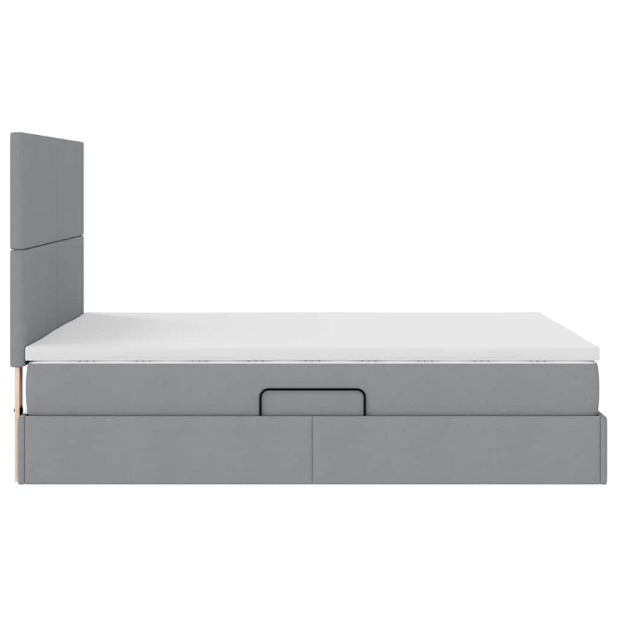 Opslag bed met matras Lichtgrijs 140 x 190 cm Nep Leer