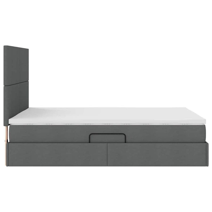 Opslag bed met matras Donkergrijs 140 x 190 cm Nep Leer