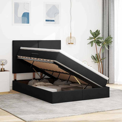 Opslag bed met matras met opslag Zwart 140 x 190 cm Nep Leer