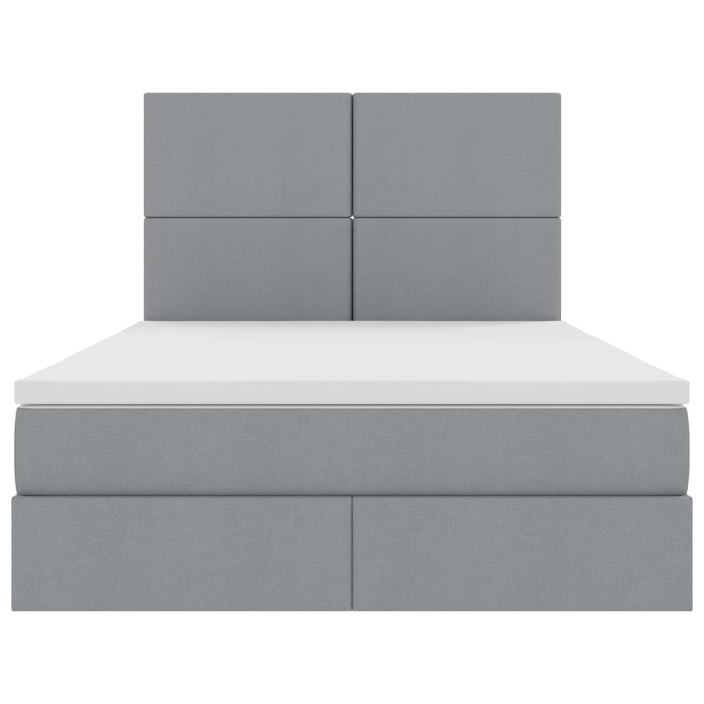 Opslag bed met matras Lichtgrijs 140 x 200 cm Nep Leer