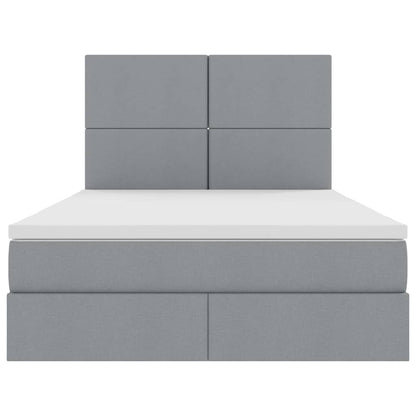 Opslag bed met matras Lichtgrijs 140 x 200 cm Nep Leer