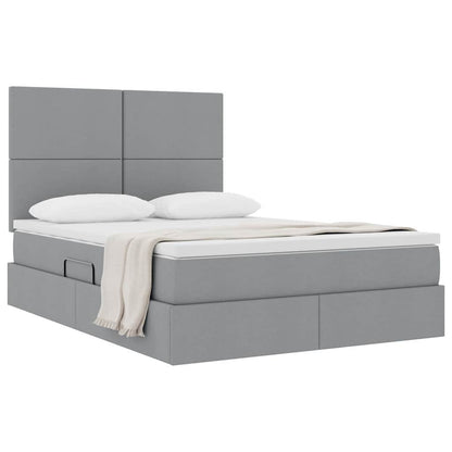 Opslag bed met matras Lichtgrijs 140 x 200 cm Nep Leer