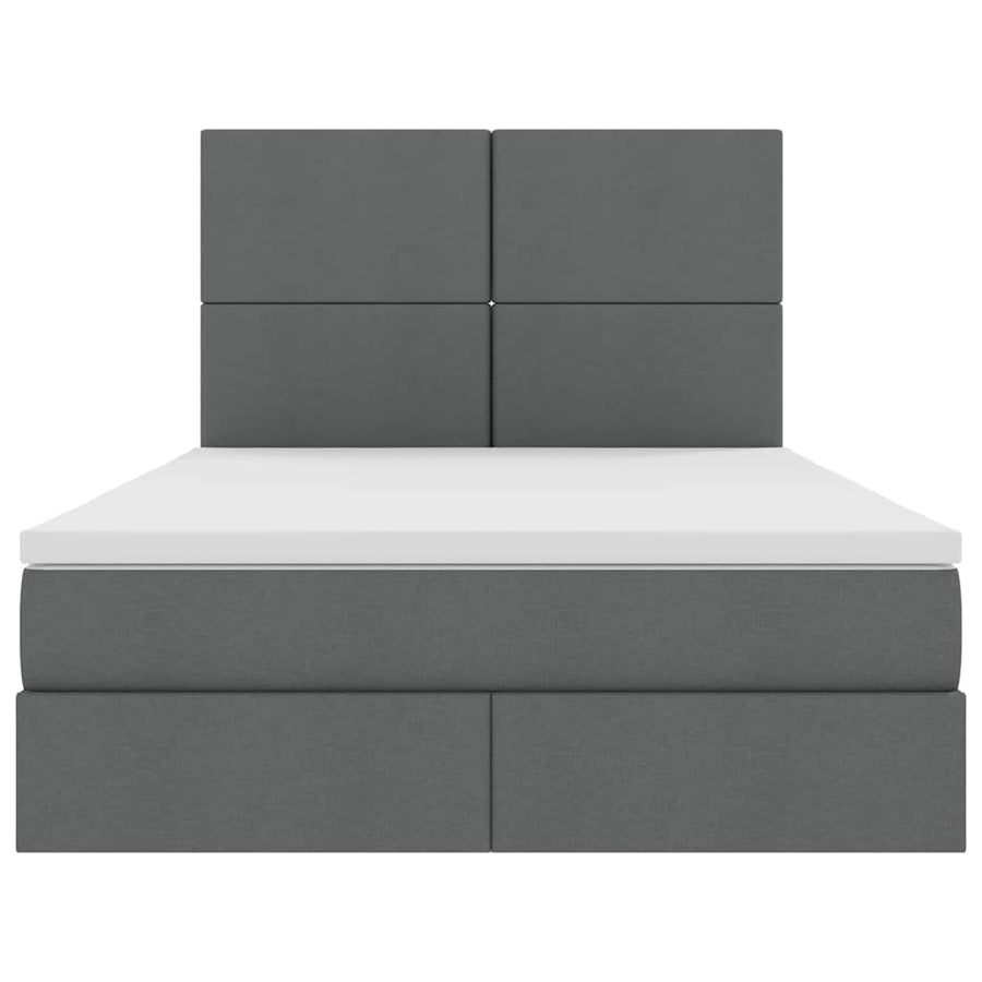 Opslag bed met matras Donkergrijs 140 x 200 cm Nep Leer