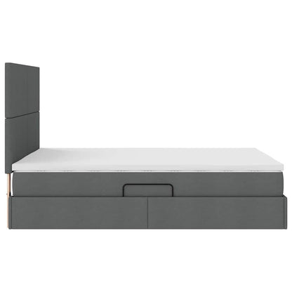 Opslag bed met matras Donkergrijs 140 x 200 cm Nep Leer