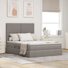 Storage Bed with Mattress Taupe 140 x 200 cm Polyester