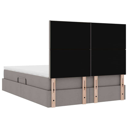 Opslag bed met matras met opslag Taupe 140 x 200 cm Nep Leer