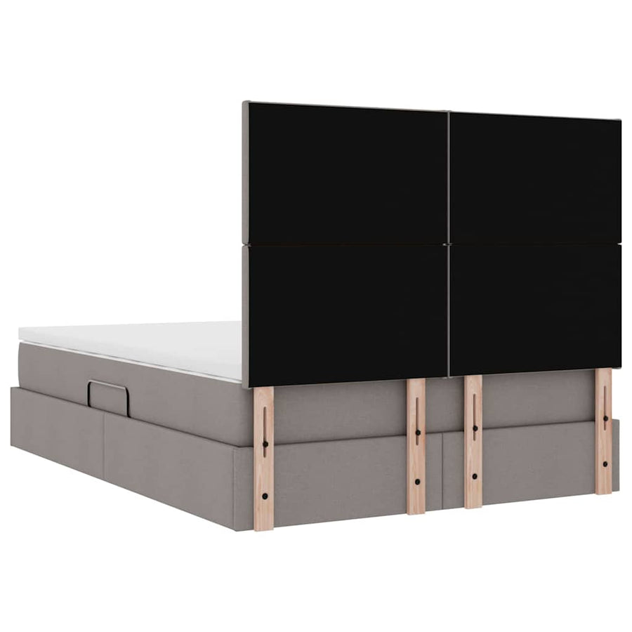 Opslag bed met matras met opslag Taupe 140 x 200 cm Nep Leer