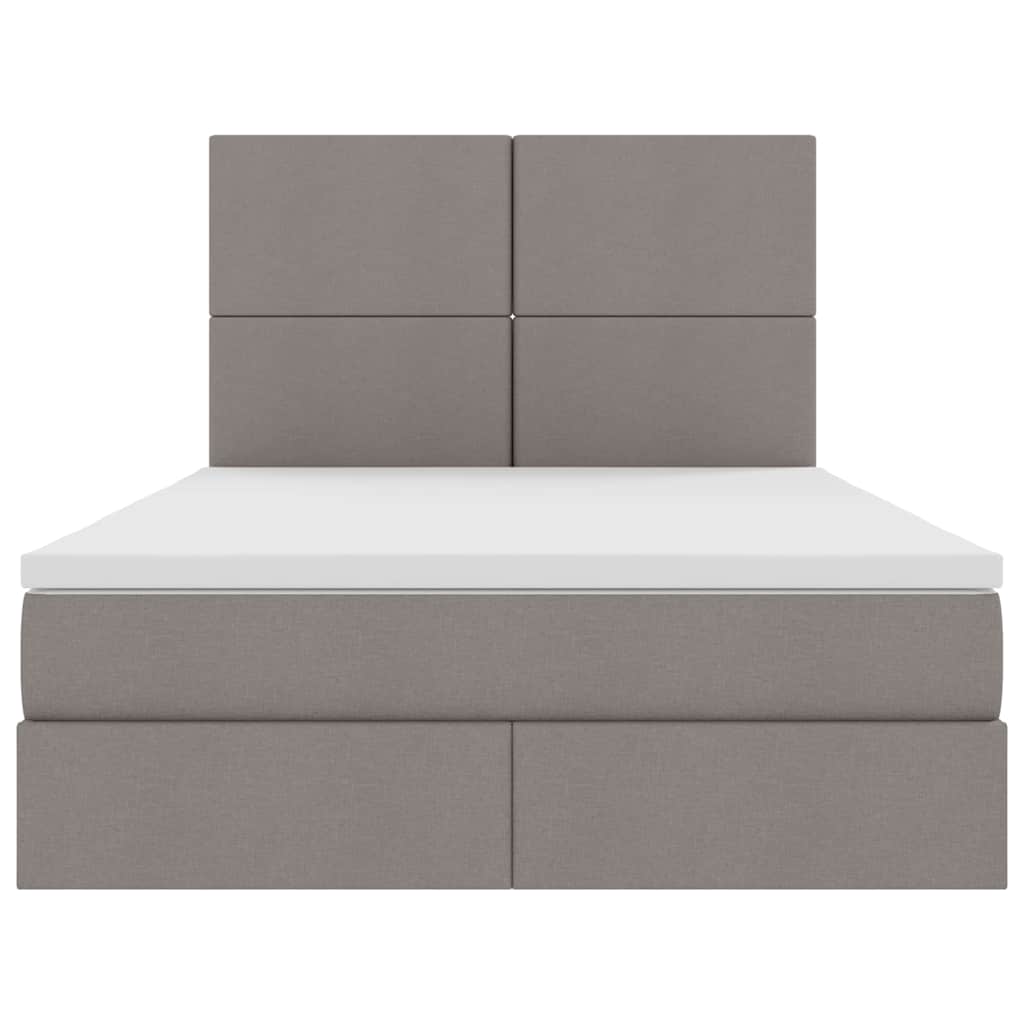 Opslag bed met matras met opslag Taupe 140 x 200 cm Nep Leer