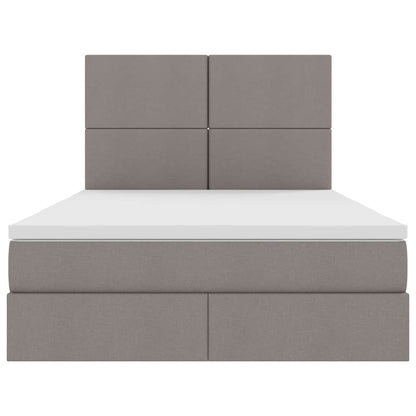 Opslag bed met matras met opslag Taupe 140 x 200 cm Nep Leer