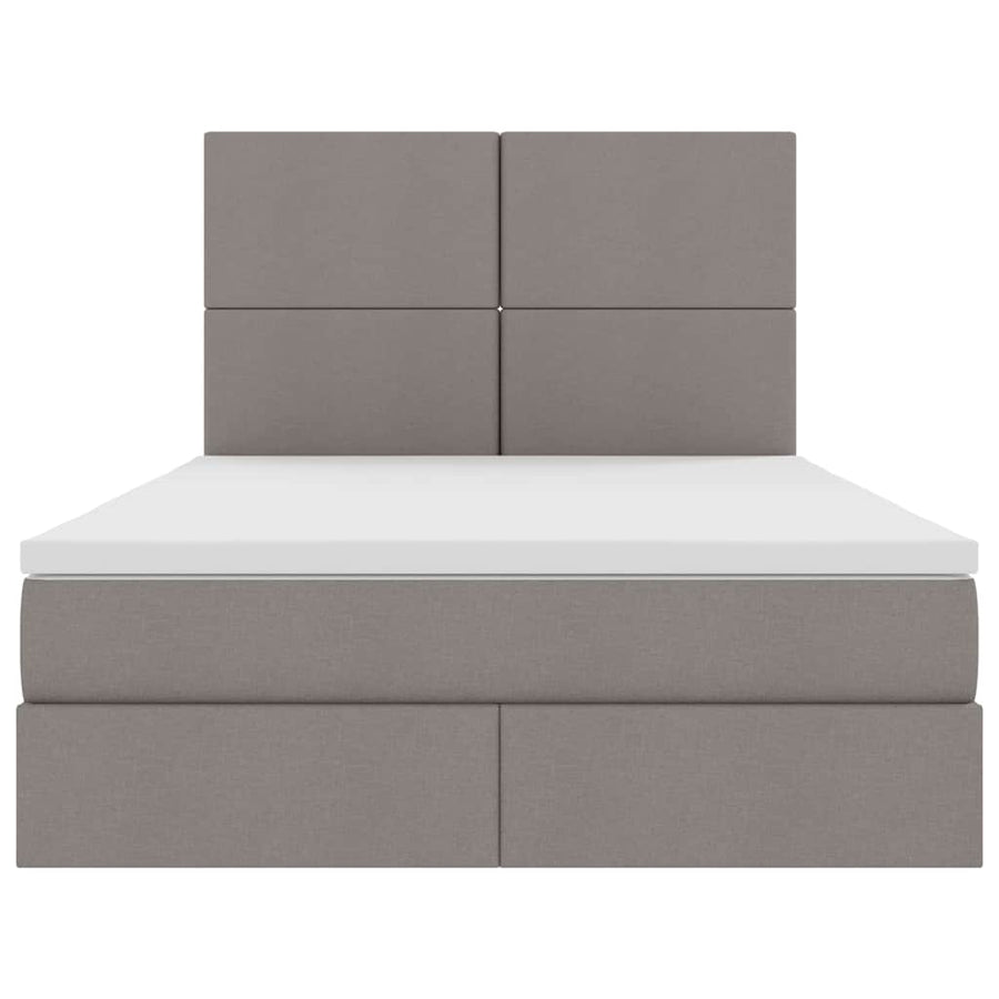 Opslag bed met matras met opslag Taupe 140 x 200 cm Nep Leer