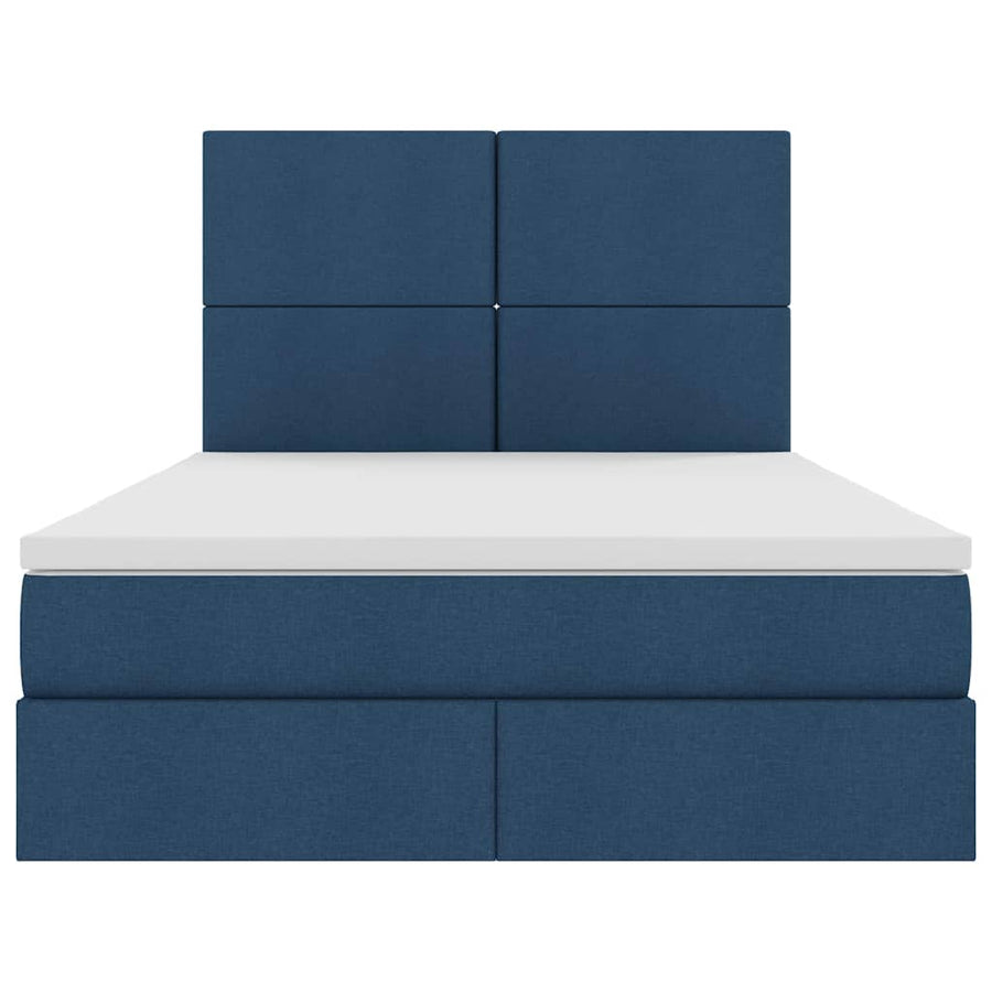Opslag bed met matras met opslag Blauw 140 x 200 cm Nep Leer