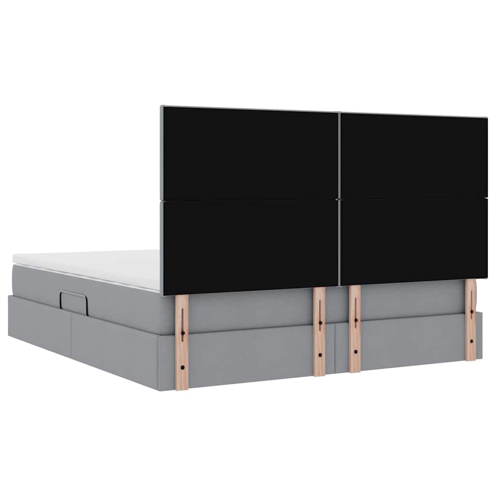 Opslag bed met matras Lichtgrijs 160 x 200 cm Nep Leer