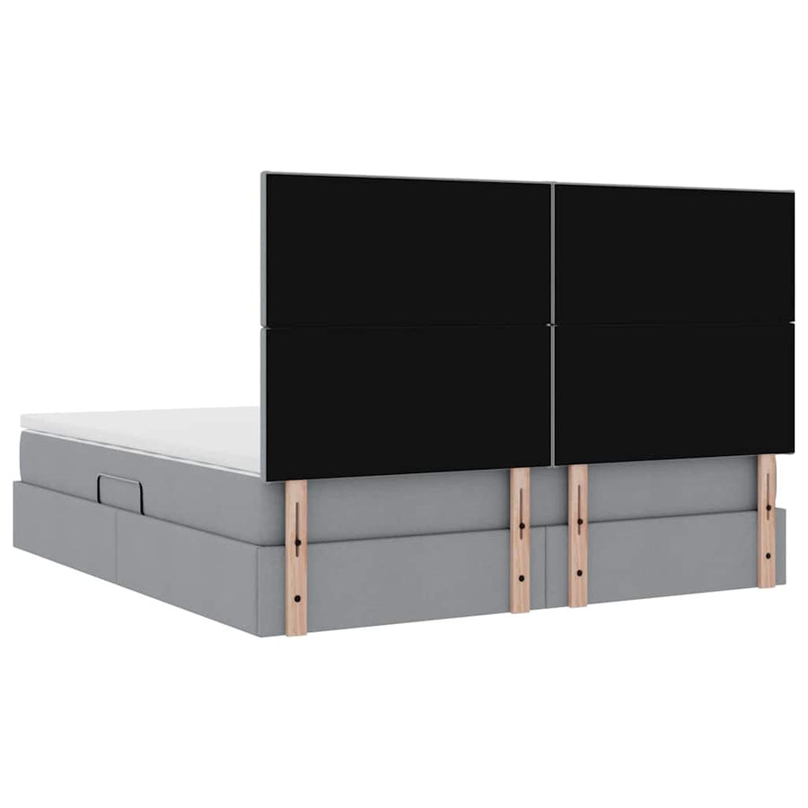 Opslag bed met matras Lichtgrijs 160 x 200 cm Nep Leer
