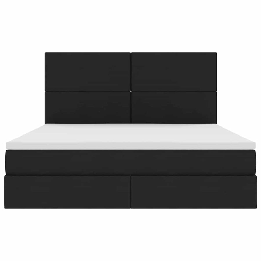 Opslag bed met matras met opslag Zwart 160 x 200 cm Nep Leer
