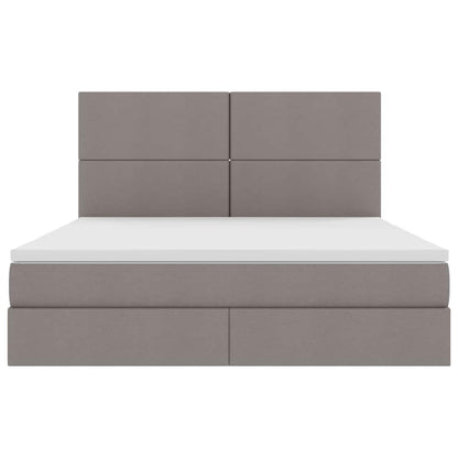 Opslag bed met matras met opslag Taupe 160 x 200 cm Nep Leer