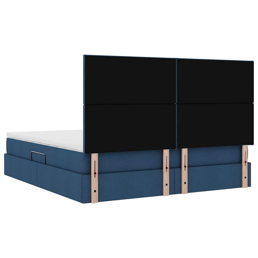 Opslag bed met matras met opslag Blauw 160 x 200 cm Nep Leer