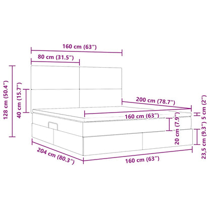 Opslag bed met matras met opslag Blauw 160 x 200 cm Nep Leer