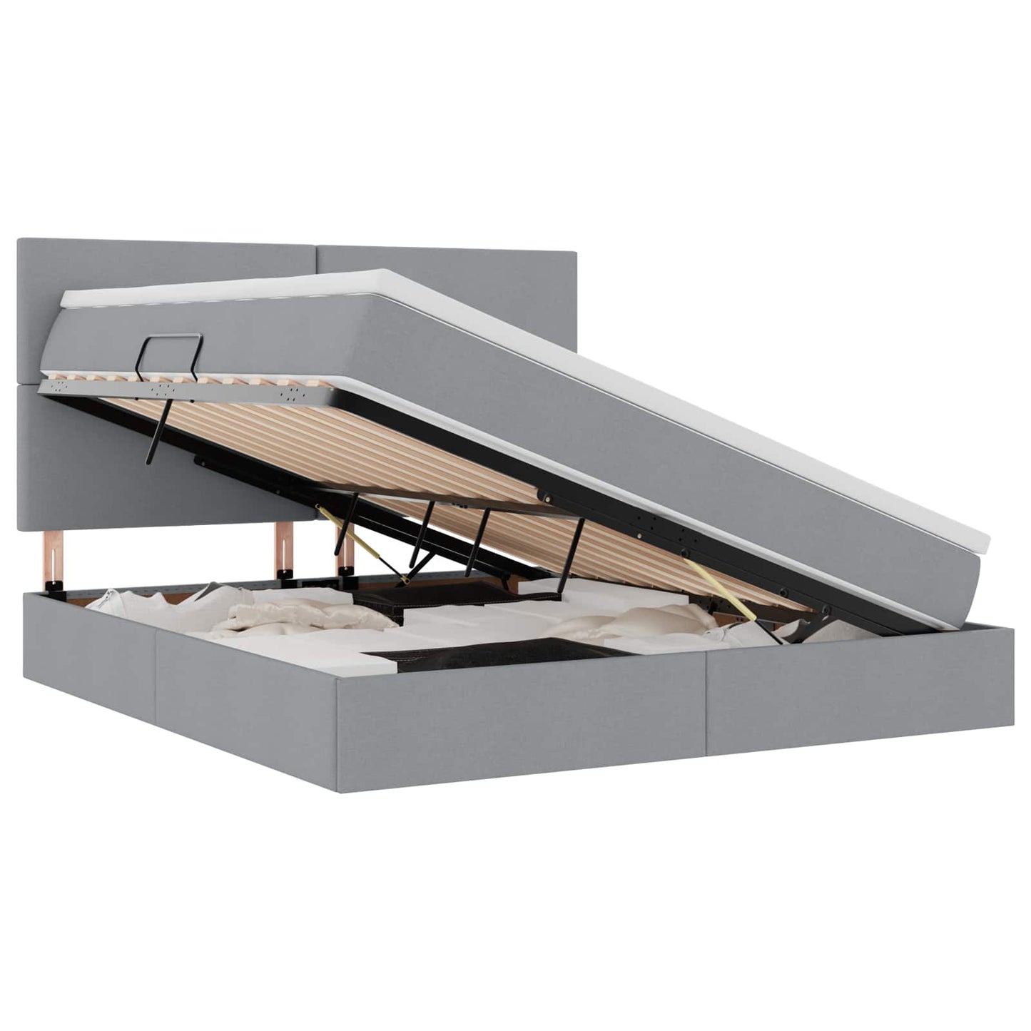 Opslag bed met matras Lichtgrijs 180 x 200 cm Nep Leer