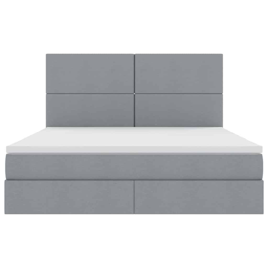 Opslag bed met matras Lichtgrijs 180 x 200 cm Nep Leer